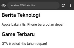 Contoh <article> di dalam <section>