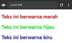 Contoh CSS RGB