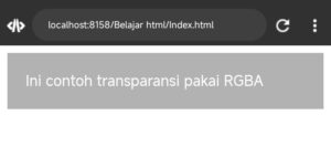 Contoh CSS transparansi menggunakan RGBA