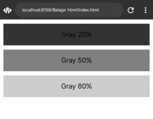 Contoh CSS HSL warna abu-abu